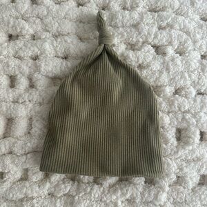 Olive Green Knotted Baby Hat